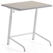 Školská lavica AXIOM, akustické linoleum, biela/šedá