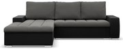 Rohová rozkladacia sedačka AURORA ľavá tmavosivá / čierna