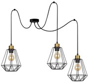 Candellux Čierno-zlatý závesný decentrálny luster Primo pre žiarovku 3x E27 33-00293