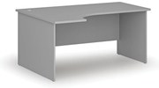 Rohový kancelársky písací stôl PRIMO GRAY, 160x120 cm, ľavý, sivá