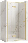Rea Atlas, sprchové dvere 80x200cm, ľavý variant, 6mm číre sklo, zlatý matný profil, KPL-K4672