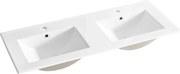 Comad Nábytkové keramické dvojumývadlo UM-8003-LAVA 120D -DP, 121x46 cm, biela lesklá