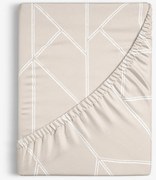 Goldea bavlnená napínacia plachta - geometrické línie na latte 80 x 160 cm