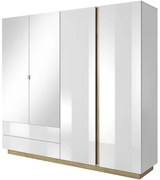 Skriňa 220 Arco dub grandson/biela lesklá