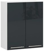 Horná kuchynská skrinka OLIWIA W 60 H720 biela / grafitová, lesk