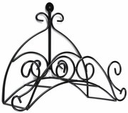 Kovový nástenný držiak na záhradnú hadicu Delbert, 46x35 cm, čierna