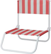 Skladacia plážová stolička Stripes, 65 x 44 x 19 cm, červená
