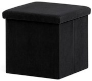 Autronic BONTEC Taburet s úložným priestorom, čierna, menčestrová látka, TAB-471 BK6 Farba: Čierna