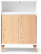 Odkladacia skrinka s 2 dvierkami a otvoreným priečinkom