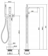 Cersanit Inverto - voľne-stojaca vaňová batéria, zlatá, S951-286