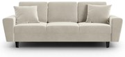 Béžová zamatová rozkladacia/s úložným priestorom pohovka 235 cm Kyoto – Cosmopolitan Design