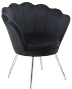 LuxuryForm DESIGN Kreslo FREY VELUR so striebornými nohami - čierne