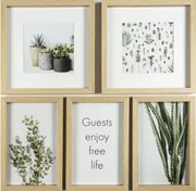 Multirám pre 8 ks foto 15x24 cm + 14x14 cm, prírodné drevo%