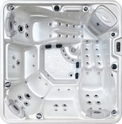 5-miestne záhradné kúpele 51 trysiek akryl Biela perla puzdro Šedá 220x220