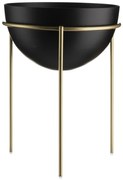 Kvetináč na stojane LOFT II 25 cm čierna/zlatá
