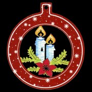 AMADEA Drevená ozdoba farebná guľa so sviečkami 6 cm