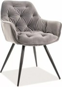 SI Čerešňová zamatová stolička sivý