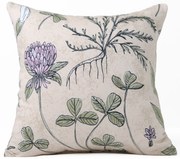 Saténová obliečka na vankúš 40 x 40 cm - Herbár béžový