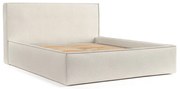Krémová čalúnená dvojlôžková posteľ s úložným priestorom s roštom 160x200 cm Lounge L – Maison de Rêve