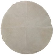 Šedý kožený okrúhly vankúš Tasse - Ø 45*8*45 cm