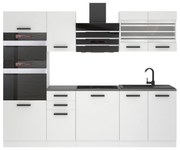 Kuchynská linka Belini Premium Full Version 240 cm biely mat s pracovnou doskou TRACY