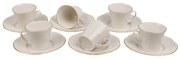 Sada 6 porcelánových šálok na kávu s tanierikom Kutahya Stitched