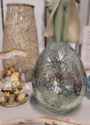 Modro-zelené dekoratívne sklenené vajcia - 13*13*19 cm