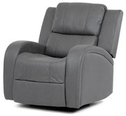 TV a relaxační křeslo, manuální polohování, potah šedá látka v dekoru kůže