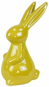 Veľkonočná dekorácia Žltý zajac, keramika, 8,3 x 14,3 x 6 cm