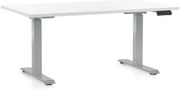 Výškovo nastaviteľný stôl OfficeTech D, 120 x 80 cm, sivá podnož, biela