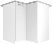 Kuchynská skrinka Belini spodná rohová 90 cm biely mat s pracovnou doskou  TOR SNP90/3/WT/WT/0/U