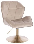 LuxuryForm DESIGN Stolička MILANO MAX VELUR na zlatom tanieri - latte