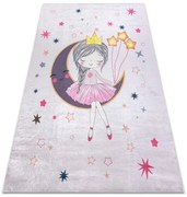 Detský koberec protišmykový BAMBINO 48060 Princezná, ružový