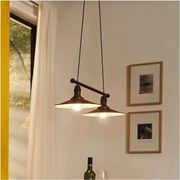 Eglo 49457 - Závesné svietidlo na lanku STOCKBURY 2xE27/60W/230V