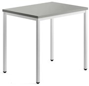 Bočný stolík QBUS, 4 nohy, 800x600 mm, biely rám, svetlošedá