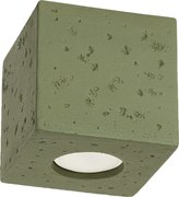 Stropné svietidlo Quad, 1x olivovo zelené betónové tienidlo