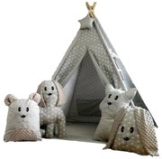 Detský stan TEEPEE (típí) EXCLUSIVE s doplnkami - ŠEDÝ
