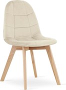 AKCIA Béžová zamatová jedálenská stolička BORA II. akosť