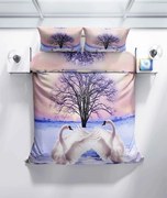 3D Obliečky polycotton Labute TiaHome - 1x Vankúš 90x70cm, 1x Paplón 140x200cm