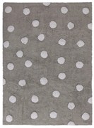 Ručne tkaný kusový koberec Polka Dots Grey-White, 120x160, šedá, detská izba, Lorena Canals