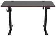 Výškově nastavitelný elektrický herní stůl SHADOW GAMER 2.0 LED RGB 120 cm černý