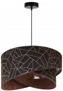Závesné svietidlo Werona 6, 1x čierne textilné tienidlo so vzorom, c