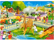 KIK CASTORLAND Puzzle 60el. Návšteva zoo - zvieratá zo safari v zoo 5+