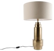 Stolná lampa bronzová s tienidlom z látky svetlohnedá 50 cm - Bruut