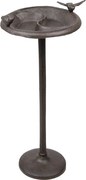 Hnedé liatinové náustok/krmítko pre vtáčiky na vysokej nohe - 23*25*52 cm