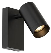 Smart wandlamp zwart verstelbaar met schakelaar incl. Wifi GU10 50mm - Jeana Luxe