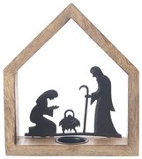 Drevený svietnik s vianočným motívom – Dakls