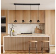 Searchlight 1014-4BK - Luster na lanku EINDHOVEN 4xGU10/50W/230V čierna