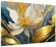 Obraz - Maľba zlatých kvetov (90x60 cm)