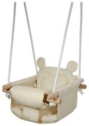 2Kids Toys - Detská textilná hojdačka krémová/buk